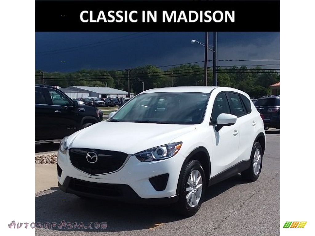 Crystal White Pearl Mica / Black Mazda CX-5 Sport AWD