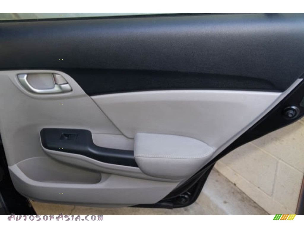 2014 Civic LX Sedan - Crystal Black Pearl / Gray photo #27