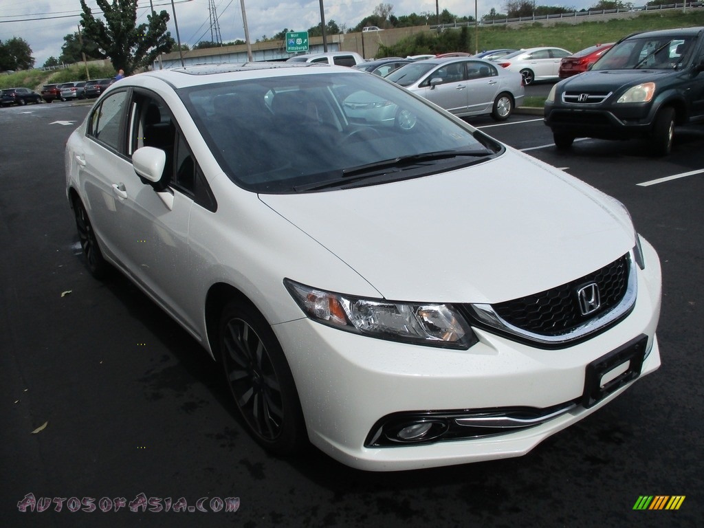2015 Civic EX-L Sedan - White Orchid Pearl / Black photo #7