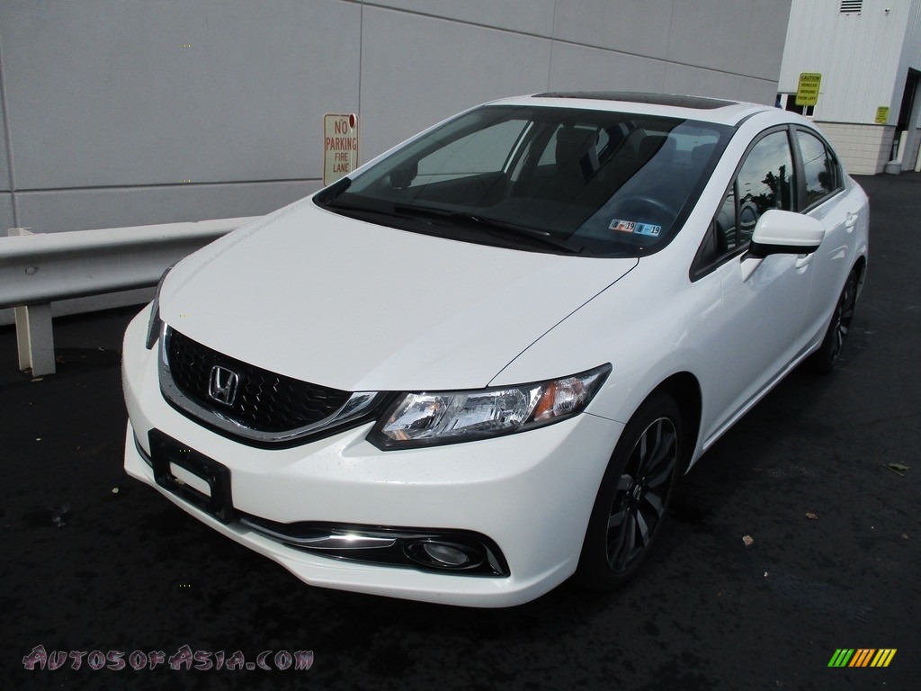2015 Civic EX-L Sedan - White Orchid Pearl / Black photo #9