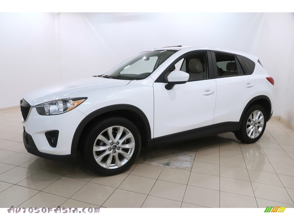 2013 CX-5 Grand Touring AWD - Crystal White Pearl Mica / Sand photo #3