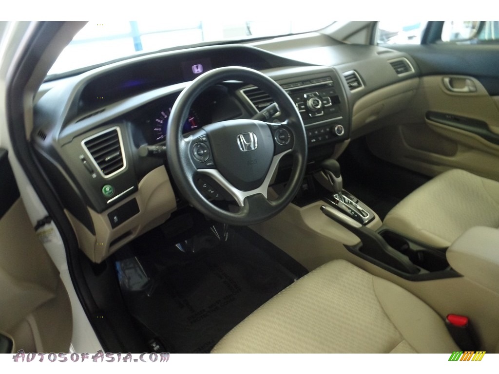 2015 Civic LX Sedan - Taffeta White / Beige photo #15