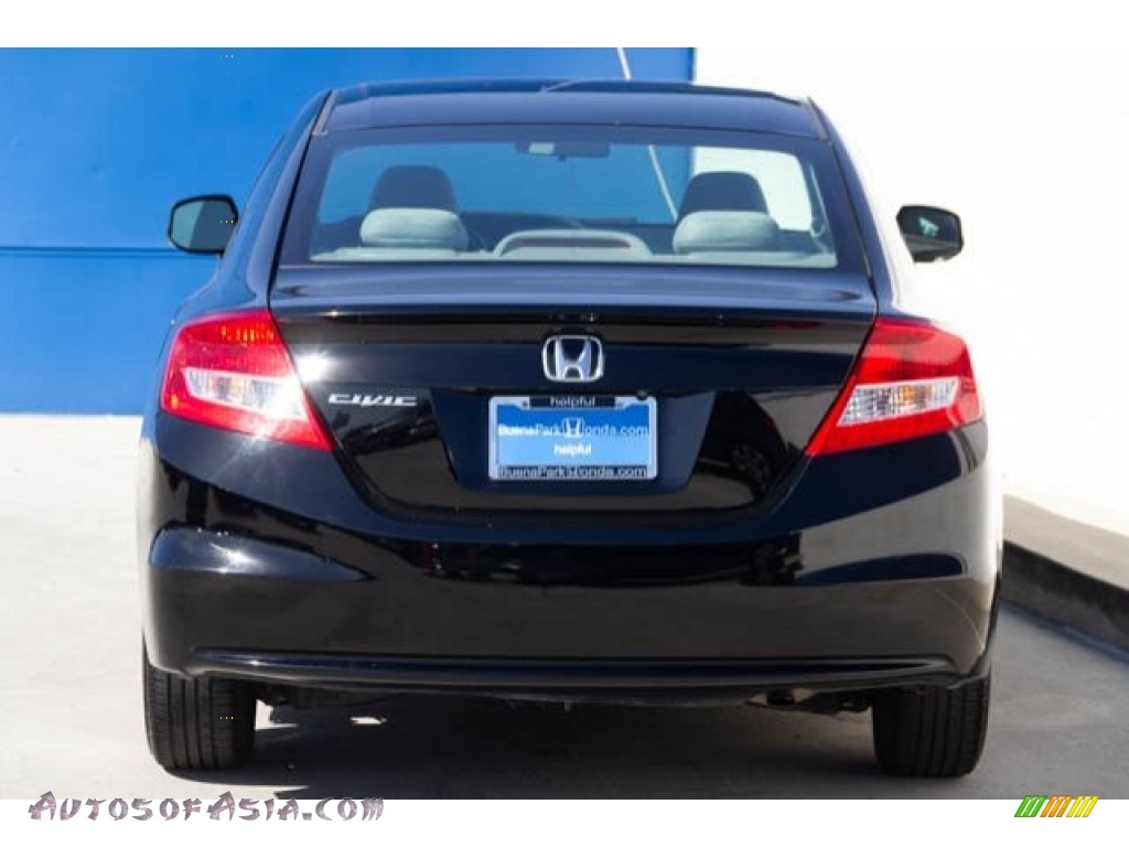 2013 Civic LX Coupe - Crystal Black Pearl / Gray photo #10