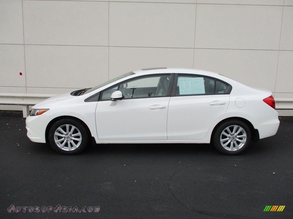 2012 Civic EX Sedan - Taffeta White / Gray photo #2