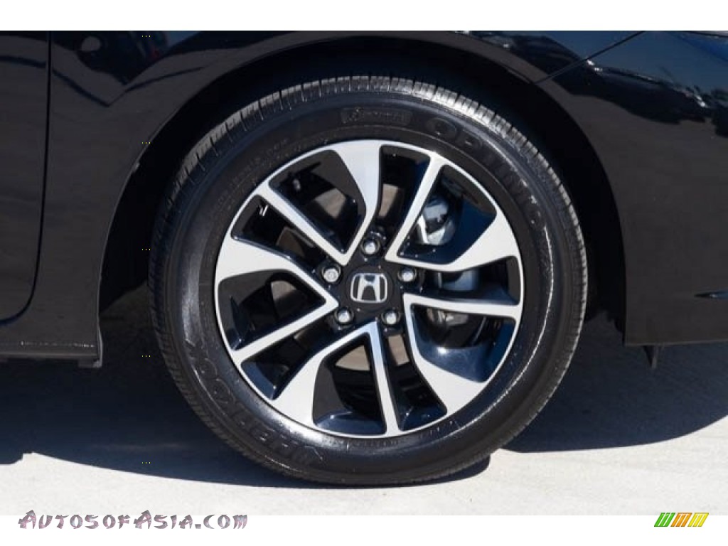 2015 Civic EX Sedan - Crystal Black Pearl / Gray photo #35