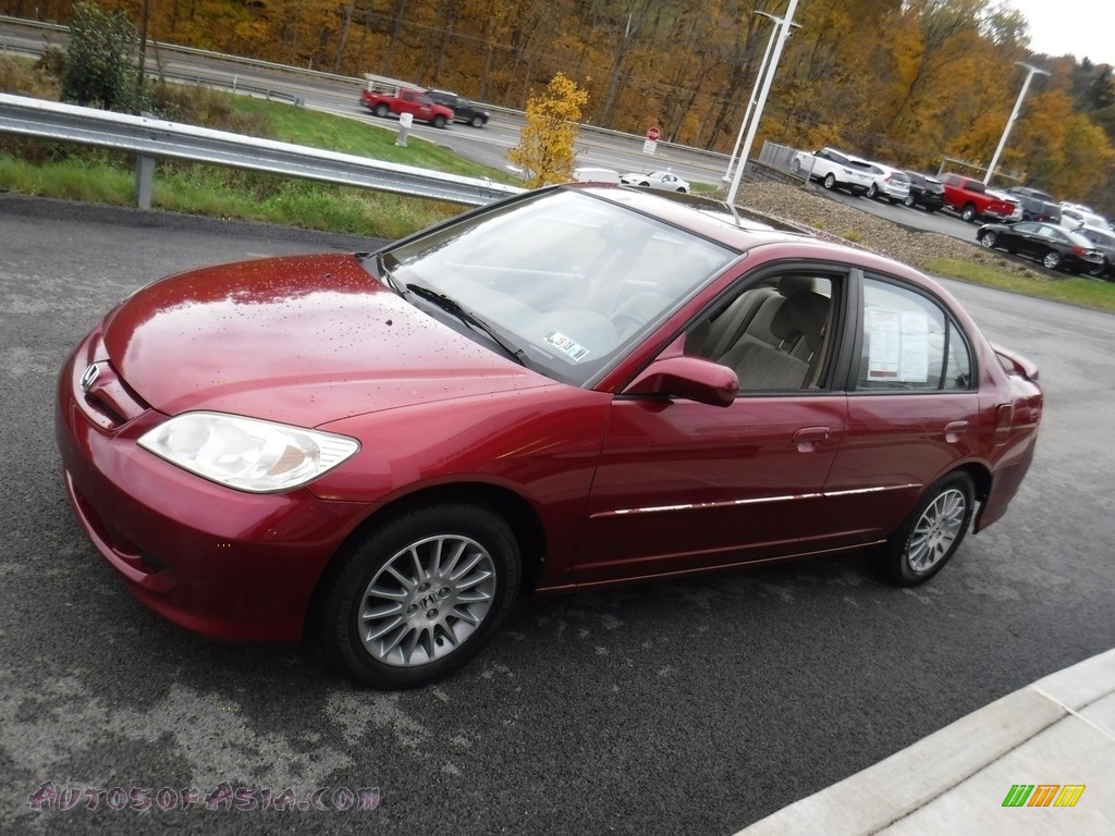 2005 Civic EX Sedan - Tango Red Pearl / Ivory photo #7