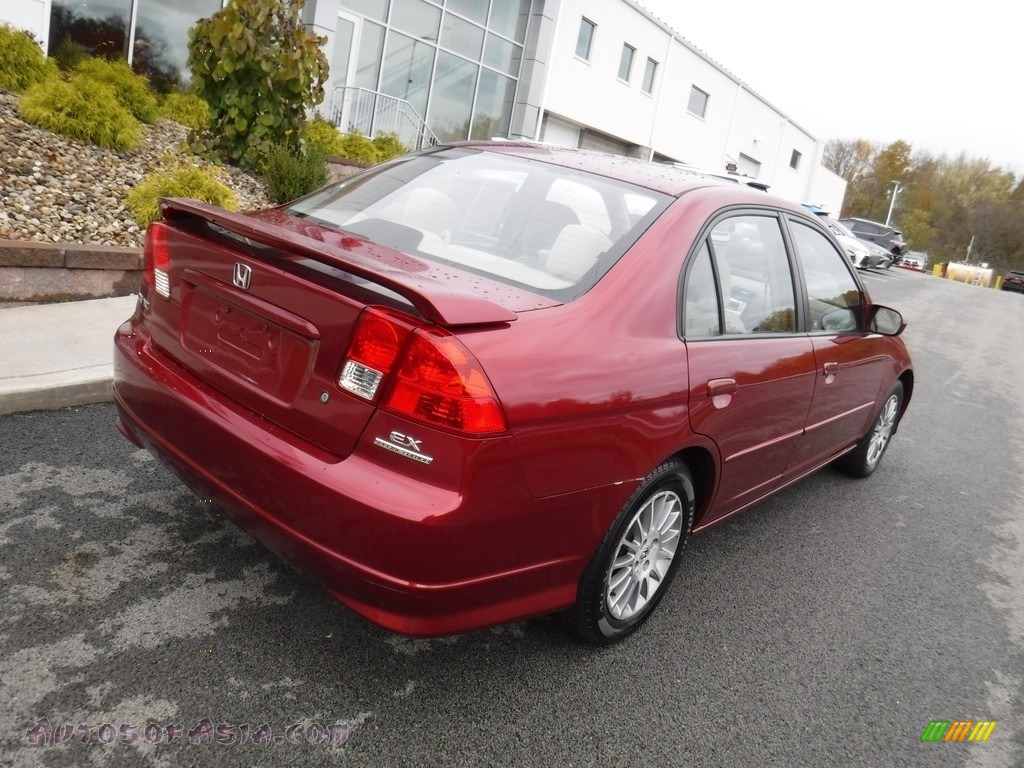 2005 Civic EX Sedan - Tango Red Pearl / Ivory photo #9