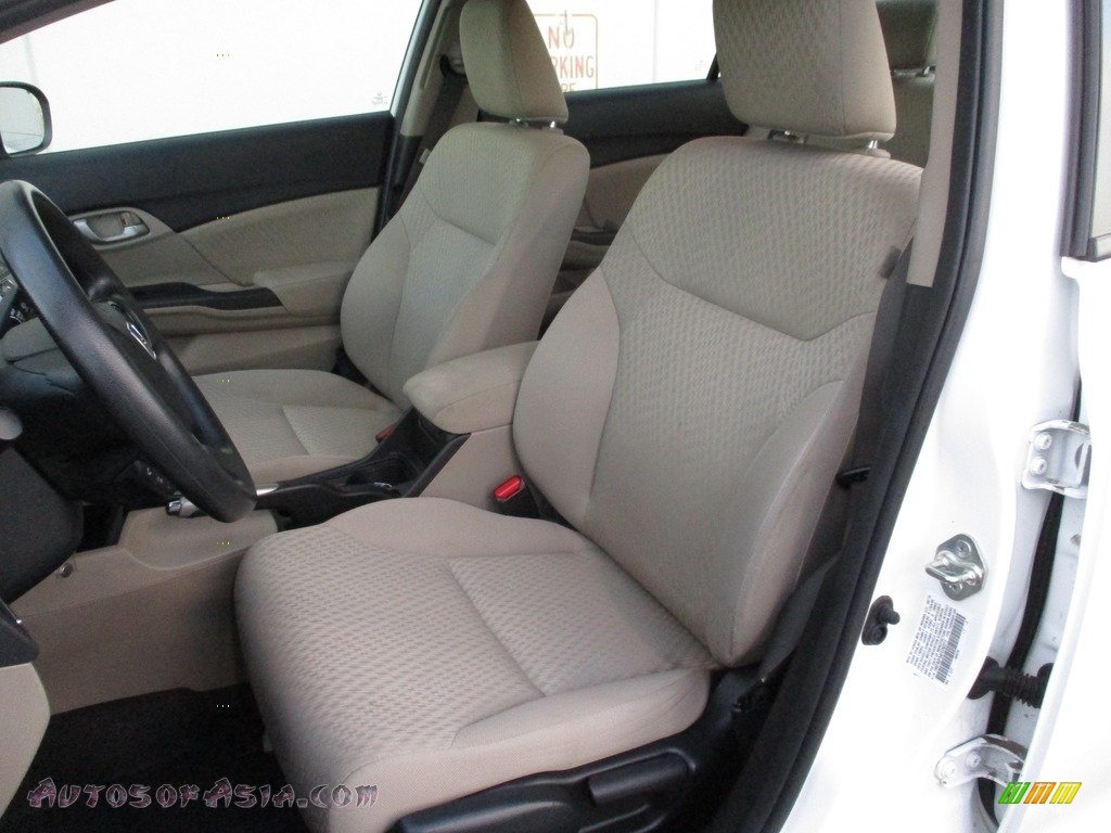 2015 Civic LX Sedan - Taffeta White / Beige photo #11
