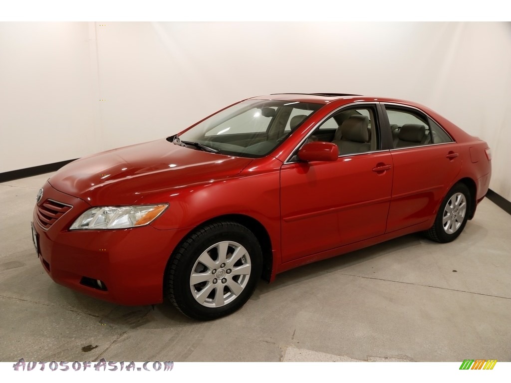 2007 Camry XLE V6 - Barcelona Red Metallic / Bisque photo #3