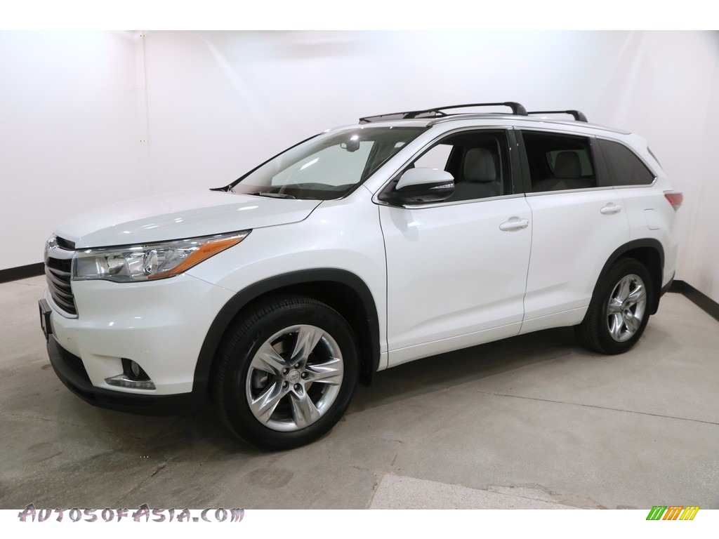 2015 Highlander Limited AWD - Blizzard Pearl White / Ash photo #3