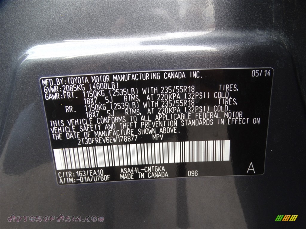 2014 RAV4 Limited AWD - Magnetic Gray Metallic / Black photo #35