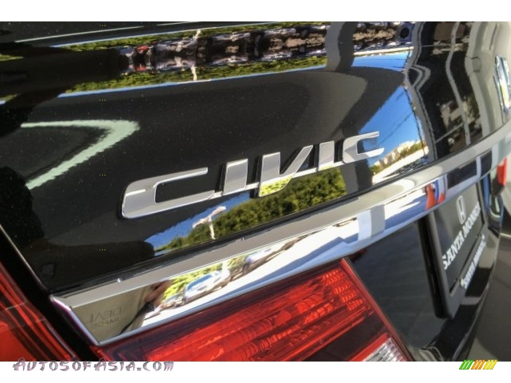 2015 Civic LX Sedan - Crystal Black Pearl / Gray photo #7