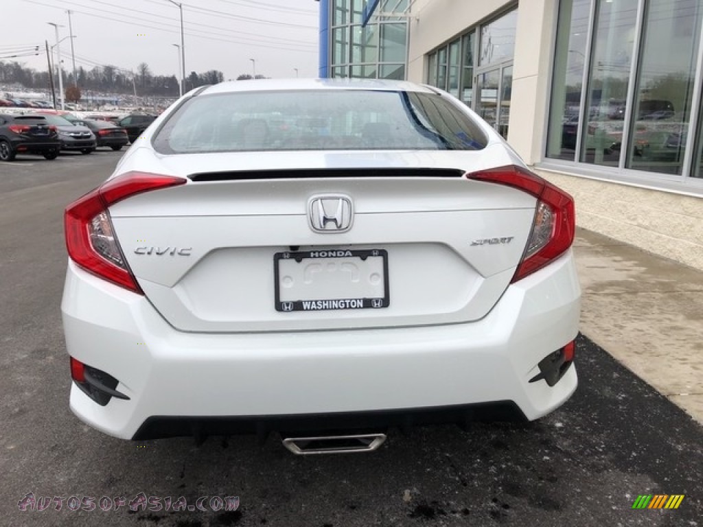 2019 Civic Sport Sedan - Platinum White Pearl / Black photo #5