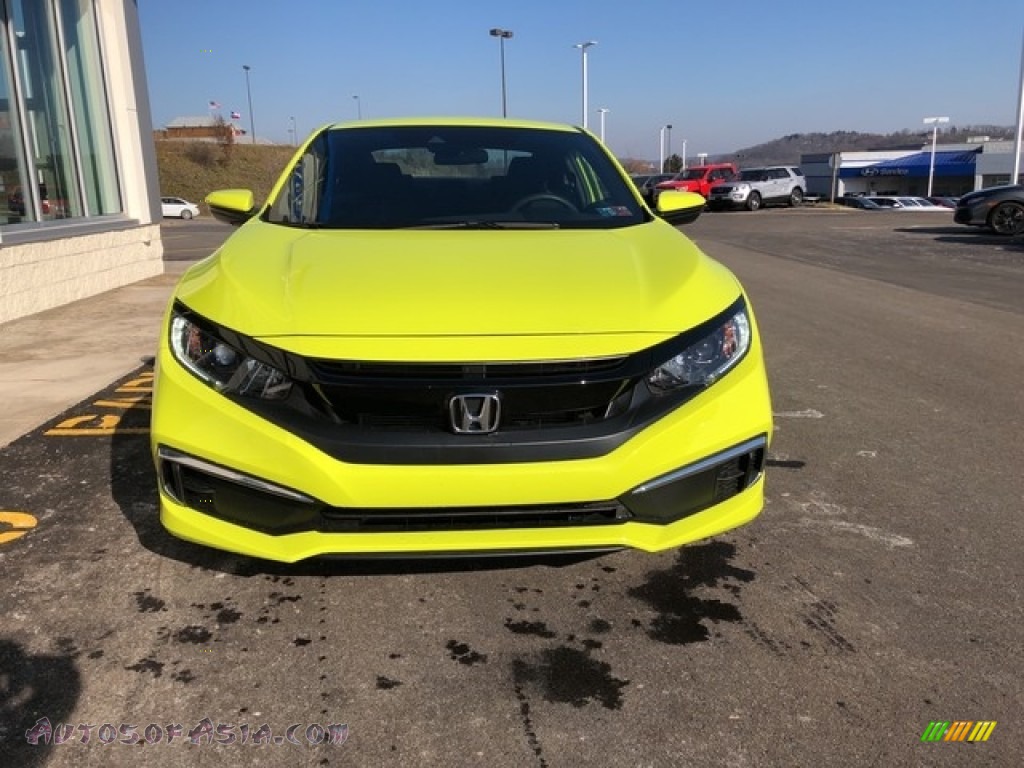 2019 Civic LX Coupe - Tonic Yellow Pearl / Black photo #4