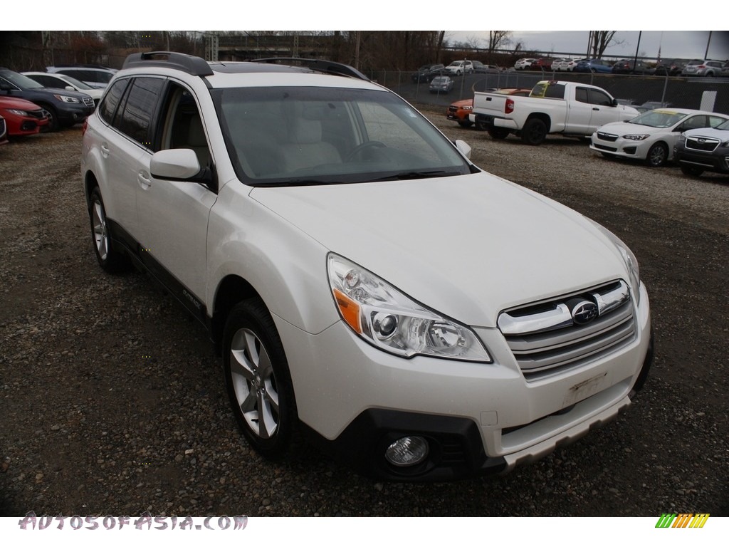2013 Outback 2.5i Limited - Satin White Pearl / Warm Ivory Leather photo #1