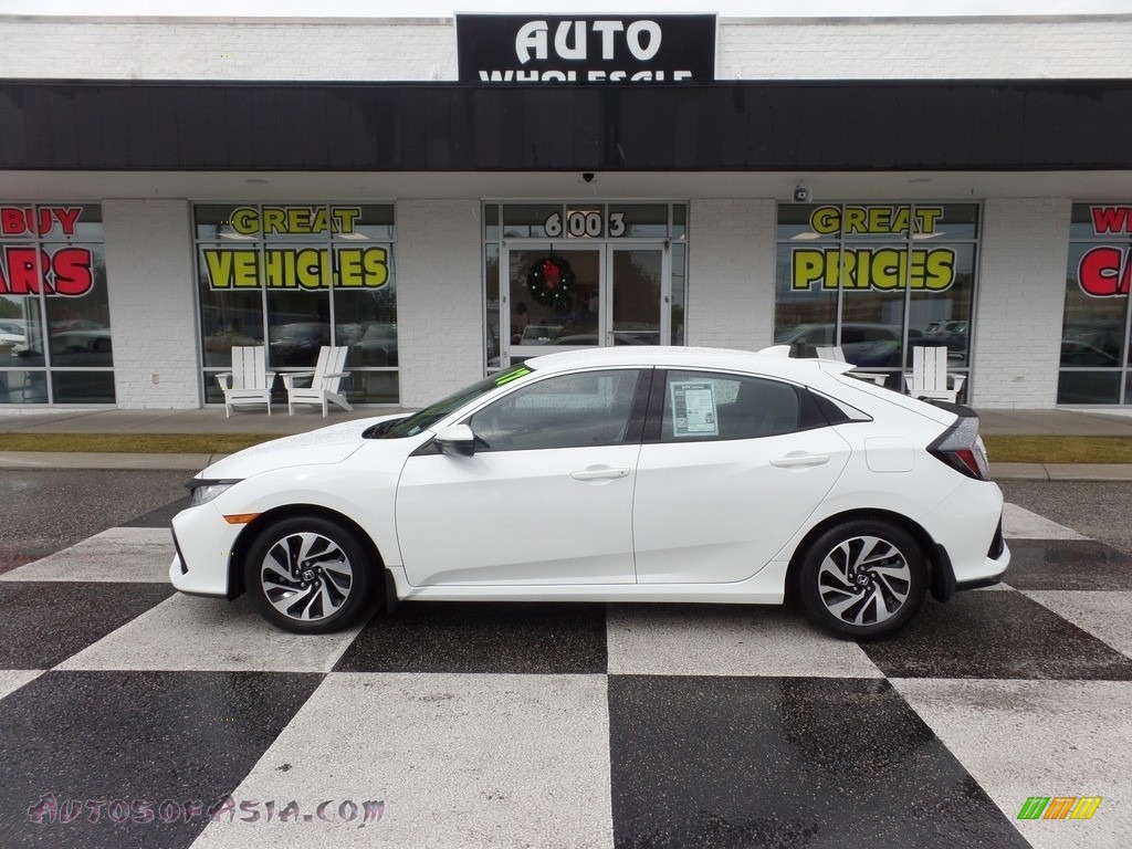 2017 Civic LX Hatchback - White Orchid Pearl / Black/Ivory photo #1