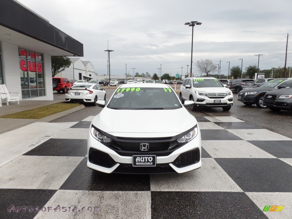 2017 Civic LX Hatchback - White Orchid Pearl / Black/Ivory photo #2