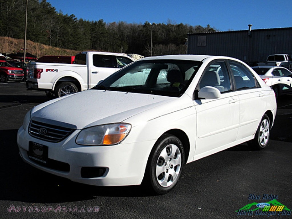 2008 Spectra EX Sedan - White / Gray photo #1