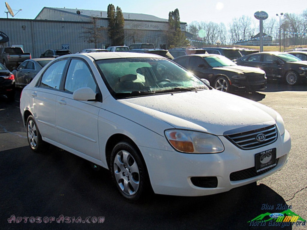2008 Spectra EX Sedan - White / Gray photo #2