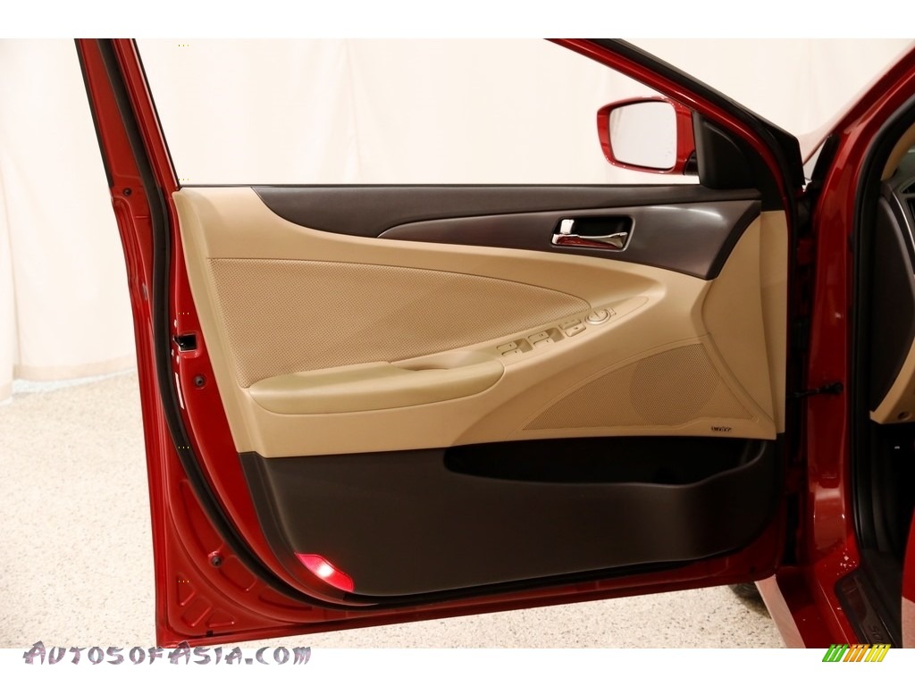 2011 Sonata Hybrid - Venetian Red / Camel photo #4