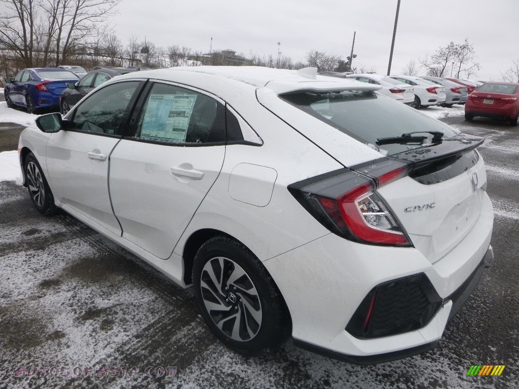 2019 Civic LX Hatchback - White Orchid Pearl / Black photo #3