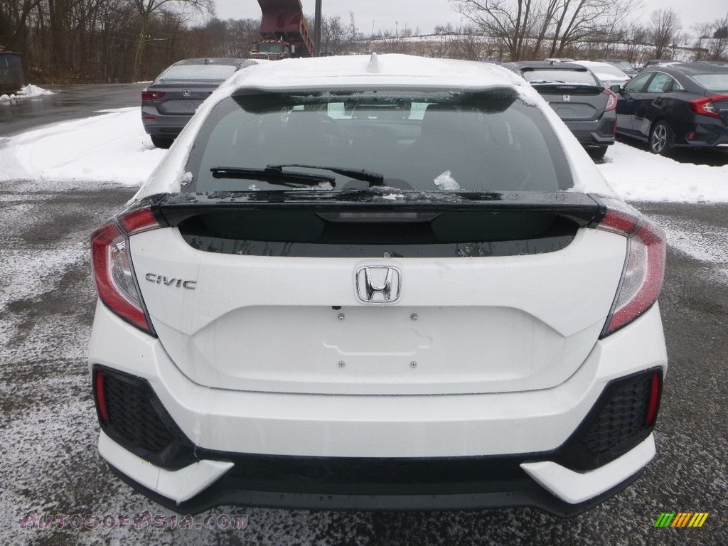 2019 Civic LX Hatchback - White Orchid Pearl / Black photo #4