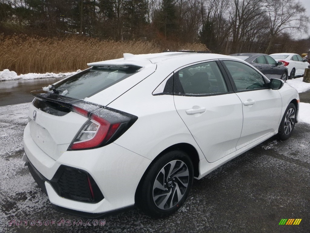 2019 Civic LX Hatchback - White Orchid Pearl / Black photo #5