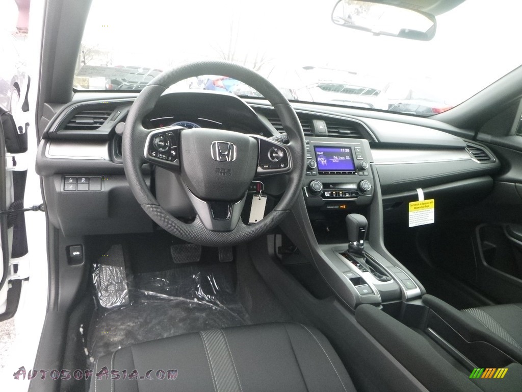 2019 Civic LX Hatchback - White Orchid Pearl / Black photo #11