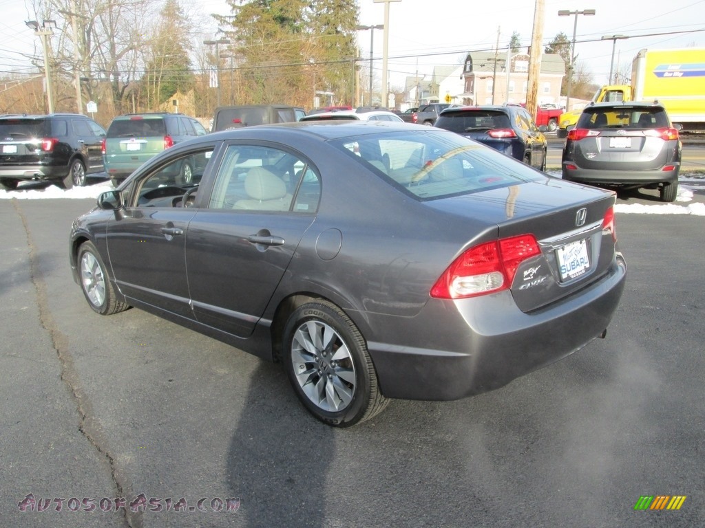 2009 Civic EX-L Sedan - Polished Metal Metallic / Gray photo #8