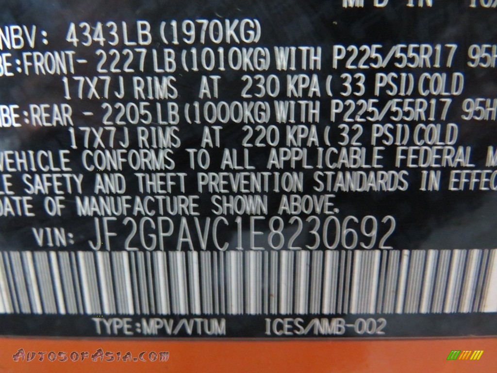 2014 XV Crosstrek 2.0i Premium - Tangerine Orange Pearl / Black photo #44