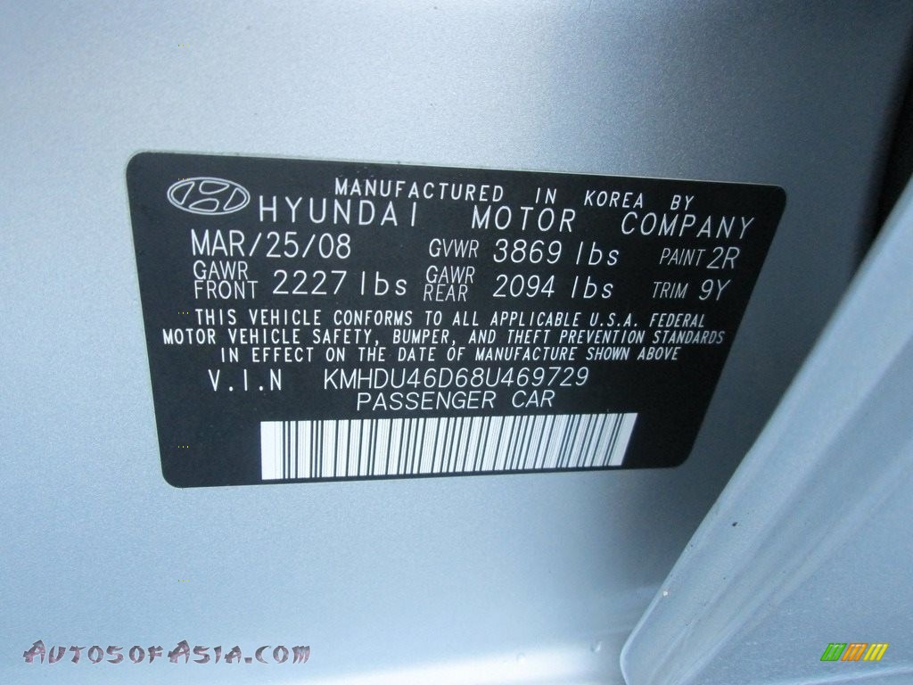 2008 Elantra GLS Sedan - QuickSilver Metallic / Gray photo #28