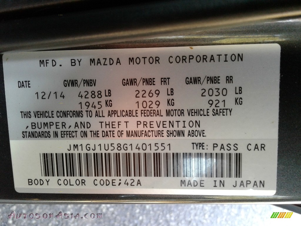 2016 Mazda6 Sport - Meteor Gray Mica / Black photo #31