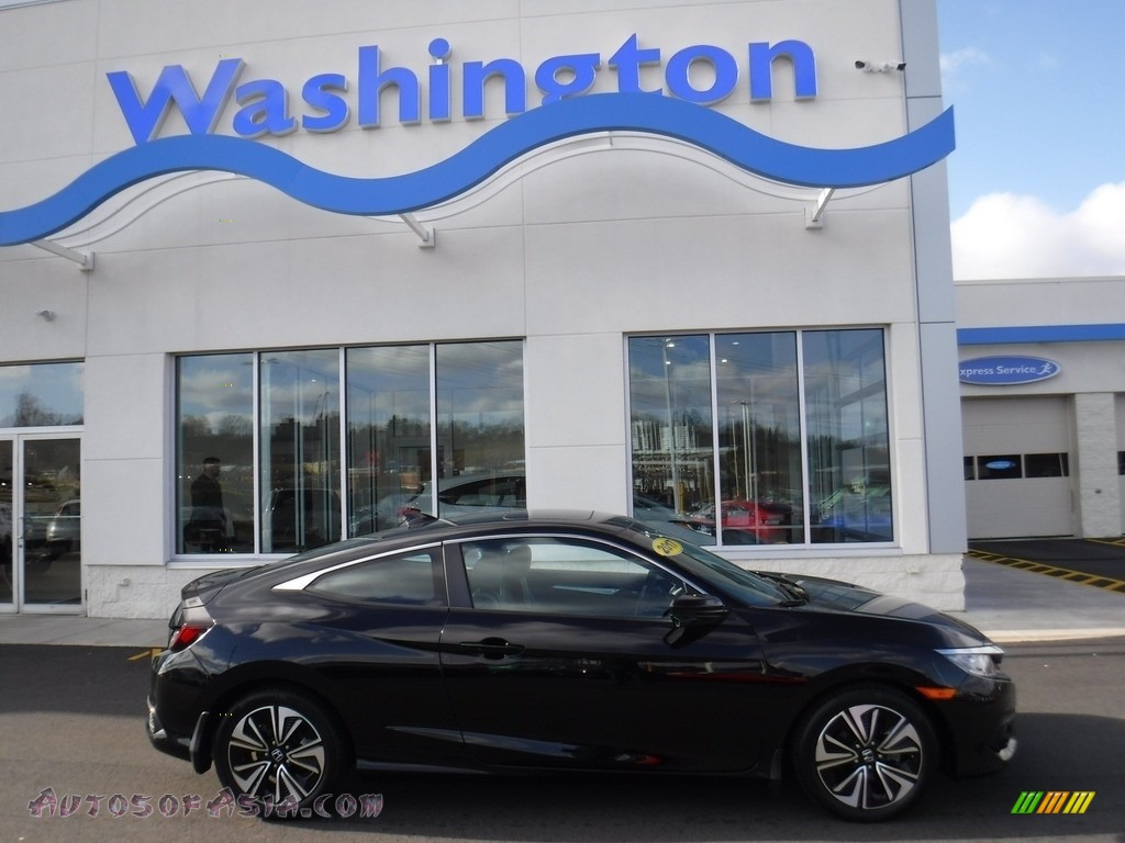 2017 Civic EX-T Coupe - Crystal Black Pearl / Black/Gray photo #2