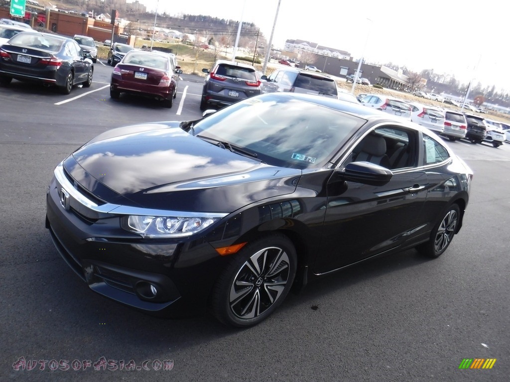 2017 Civic EX-T Coupe - Crystal Black Pearl / Black/Gray photo #6