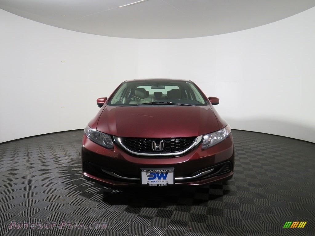 2015 Civic EX Sedan - Crimson Pearl / Beige photo #3