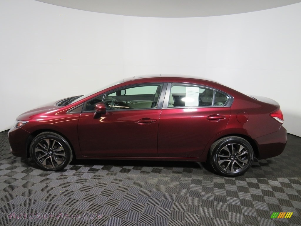 2015 Civic EX Sedan - Crimson Pearl / Beige photo #5