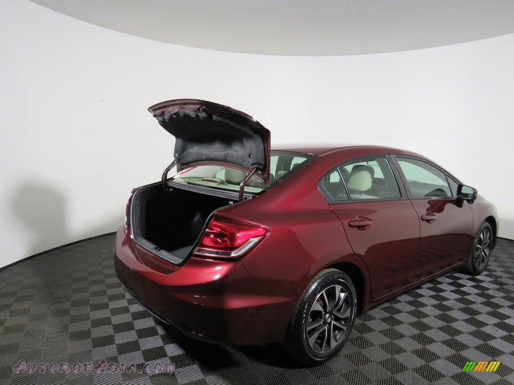 2015 Civic EX Sedan - Crimson Pearl / Beige photo #22