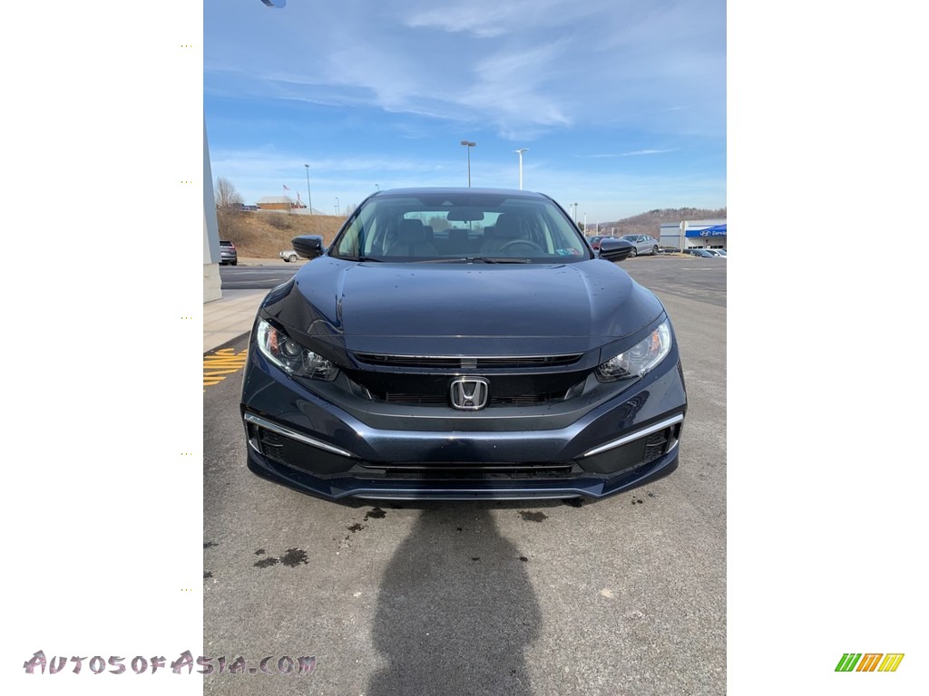 2019 Civic LX Sedan - Cosmic Blue Metallic / Gray photo #3