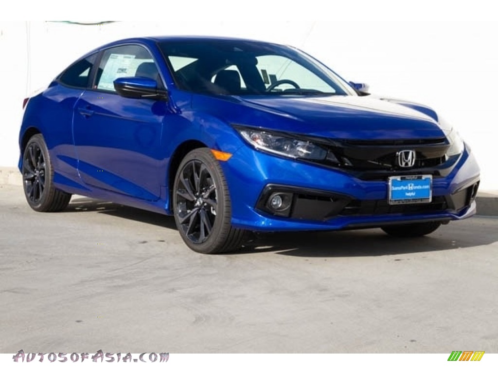 Agean Blue Metallic / Black Honda Civic Sport Coupe