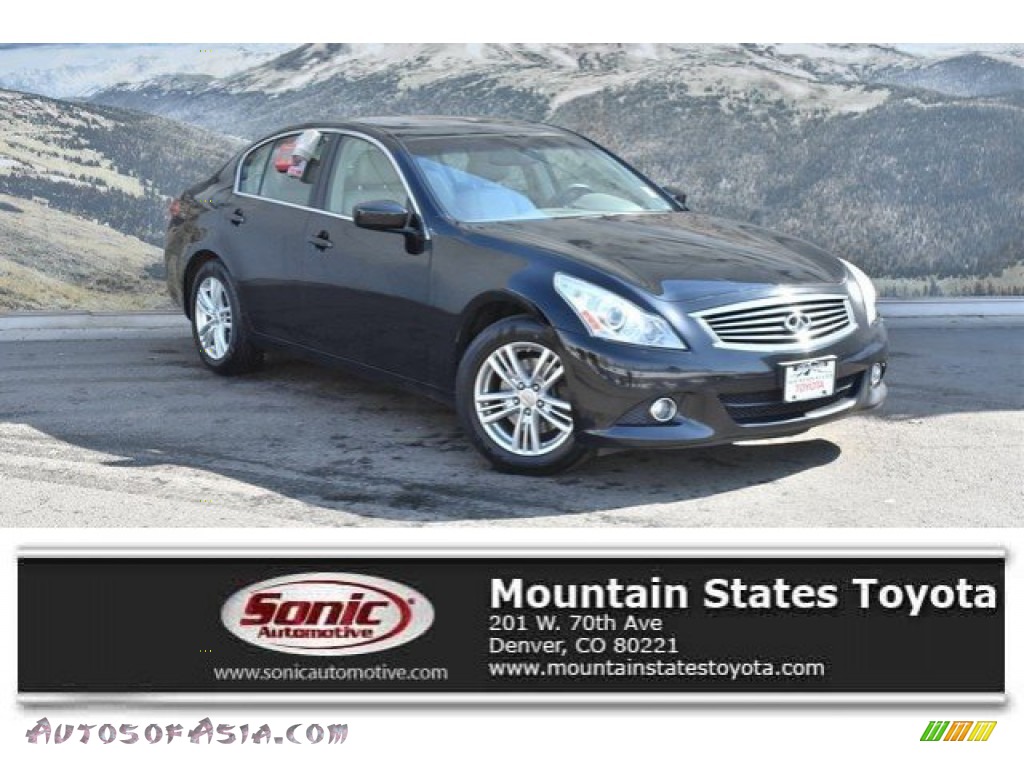 2012 G 37 x AWD Sedan - Black Obsidian / Stone photo #1