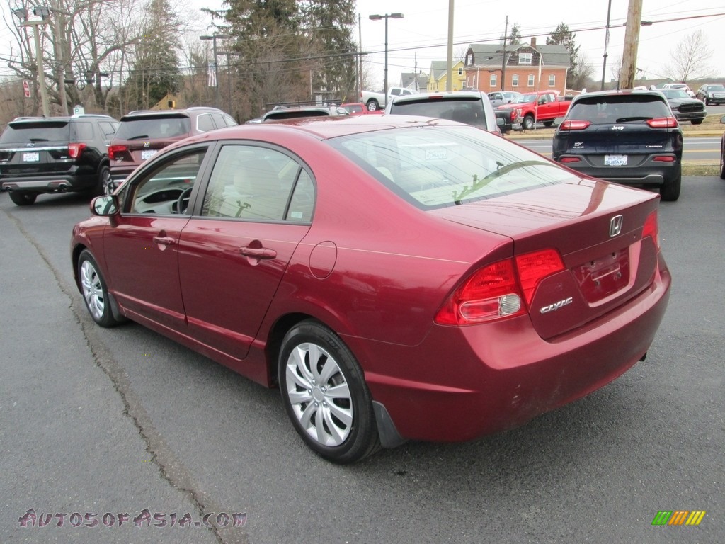 2007 Civic LX Sedan - Tango Red Pearl / Ivory photo #8