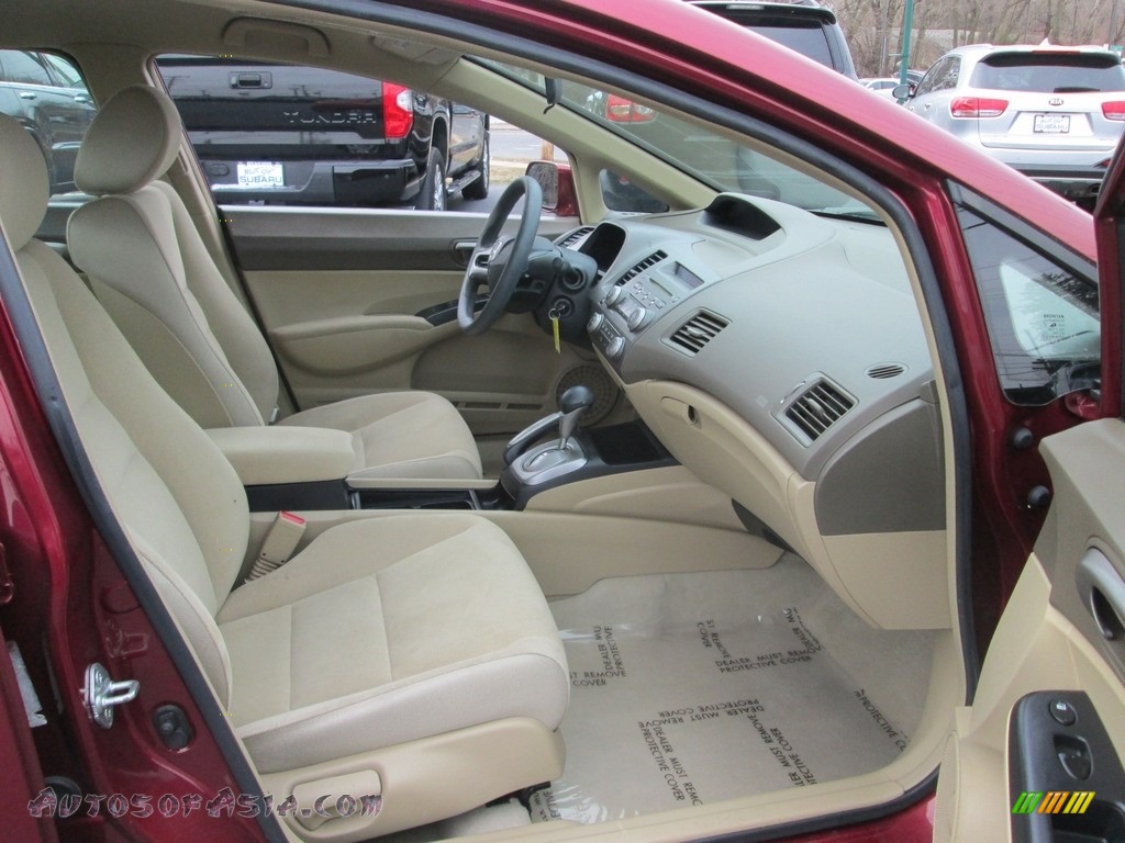 2007 Civic LX Sedan - Tango Red Pearl / Ivory photo #17