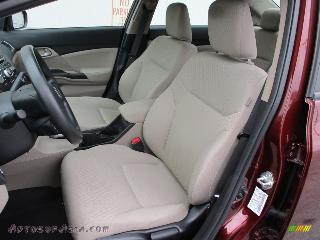 2015 Civic LX Sedan - Crimson Pearl / Beige photo #11