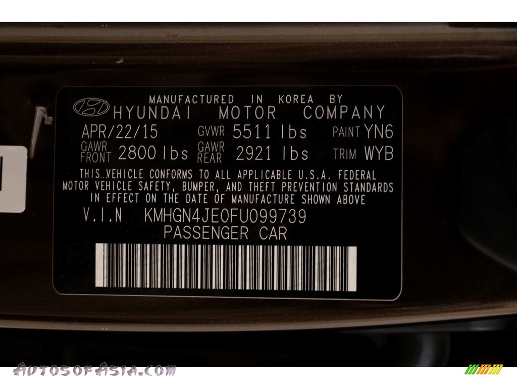 2015 Genesis 3.8 Sedan - Manhattan Brown / Beige photo #31