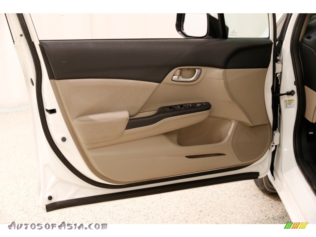 2013 Civic LX Sedan - Taffeta White / Beige photo #4