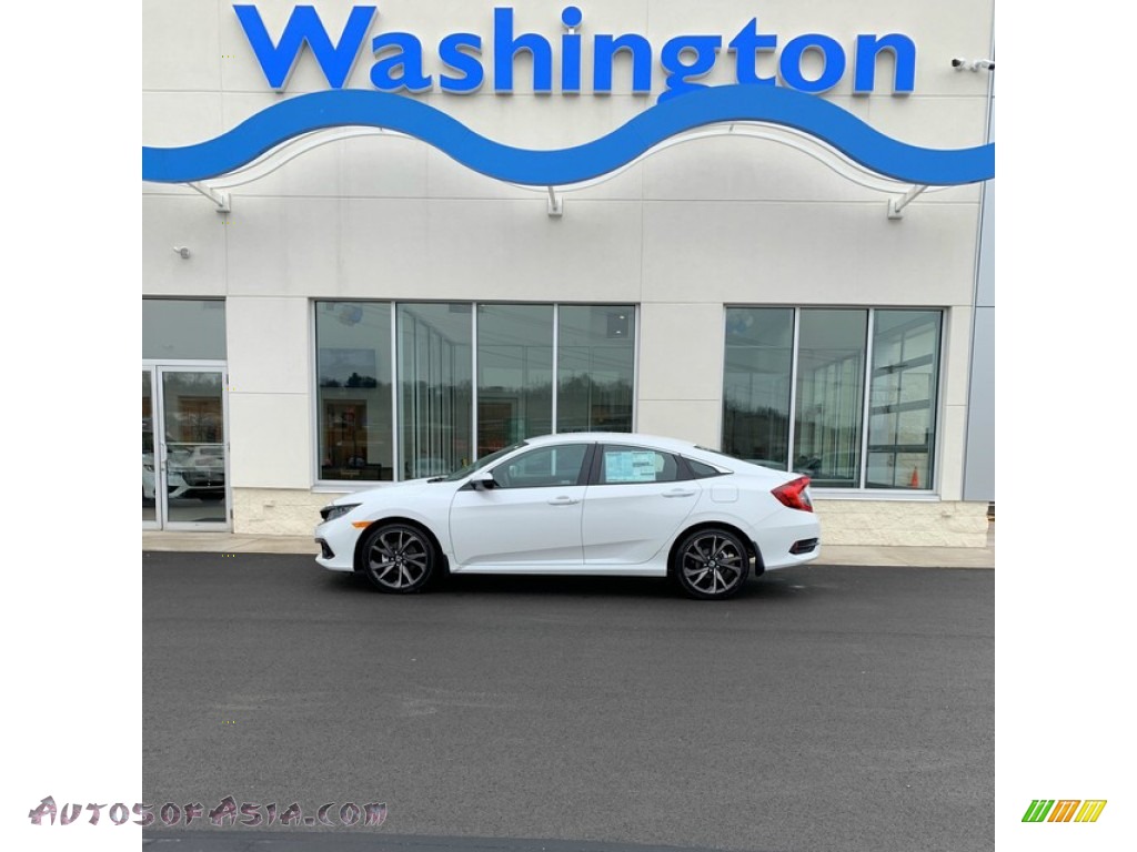 2019 Civic Sport Sedan - Platinum White Pearl / Black photo #1