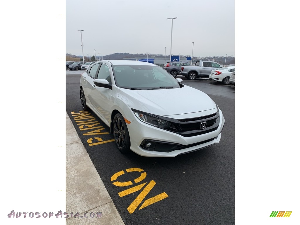 2019 Civic Sport Sedan - Platinum White Pearl / Black photo #4