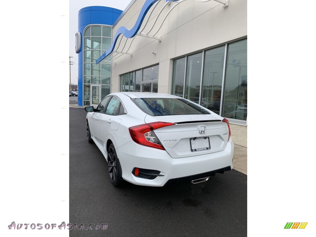 2019 Civic Sport Sedan - Platinum White Pearl / Black photo #7