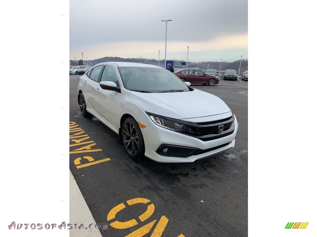 2019 Civic Sport Sedan - Platinum White Pearl / Black photo #4