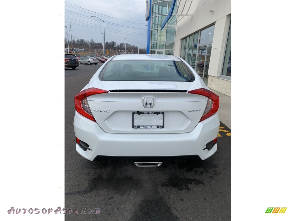 2019 Civic Sport Sedan - Platinum White Pearl / Black photo #6